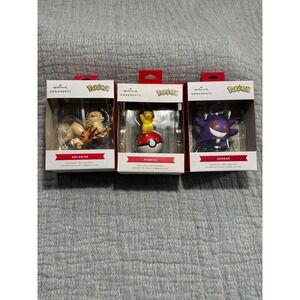 NEW Hallmark‎ Ornaments Pokemon Arcanine, Pikachu, Gengar 2025 Walmart Exclusive